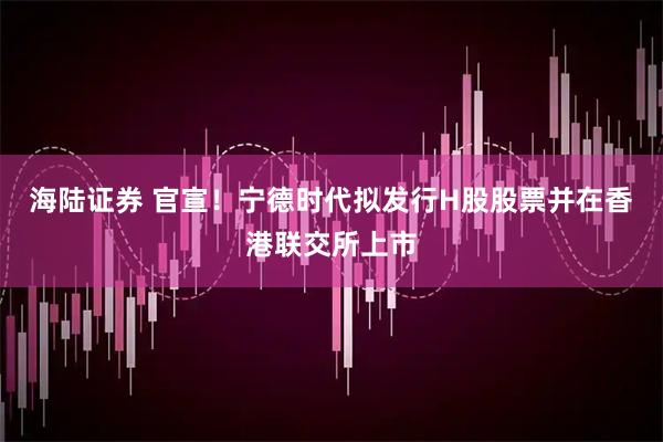 海陆证券 官宣！宁德时代拟发行H股股票并在香港联交所上市