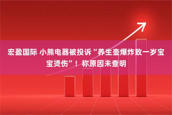 宏盈国际 小熊电器被投诉“养生壶爆炸致一岁宝宝烫伤”！称原因未查明